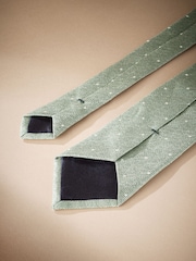 Sage Green/Neutral Brown Signature Made In Italy Polka Dot Tie - Image 2 of 4