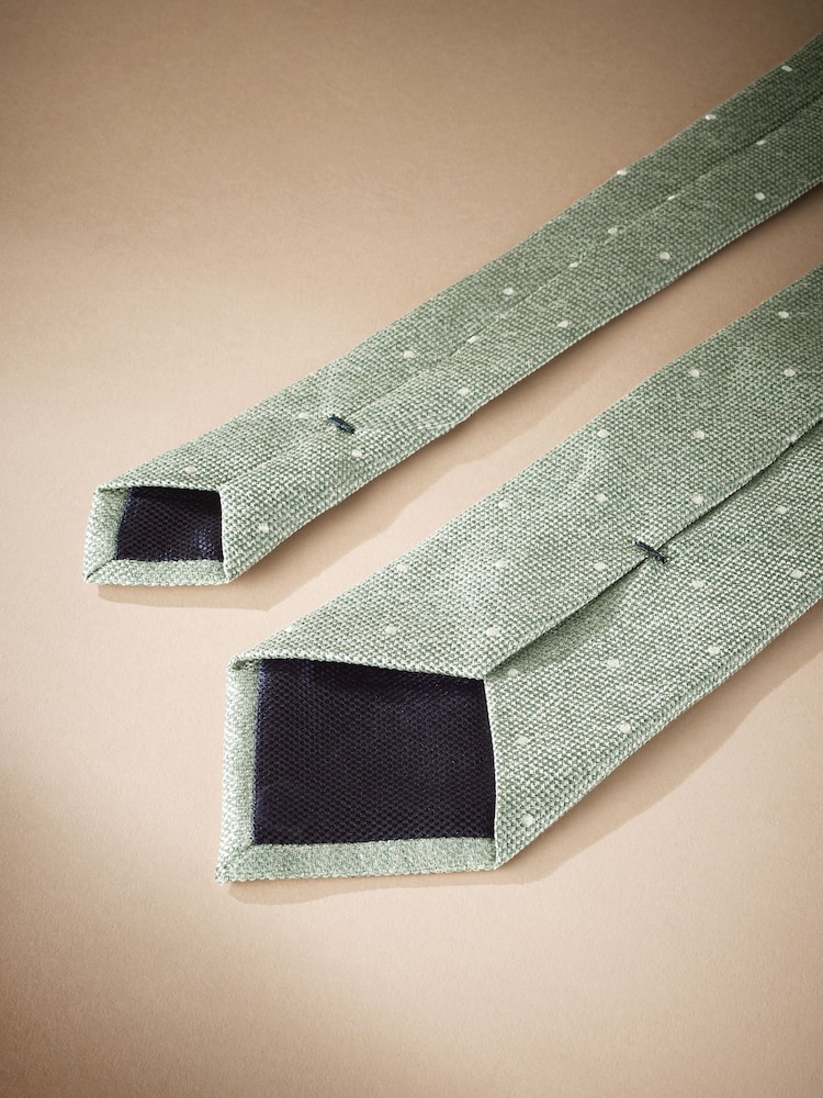 Sage Green/Neutral Brown Signature Made In Italy Polka Dot Tie - Image 2 of 4