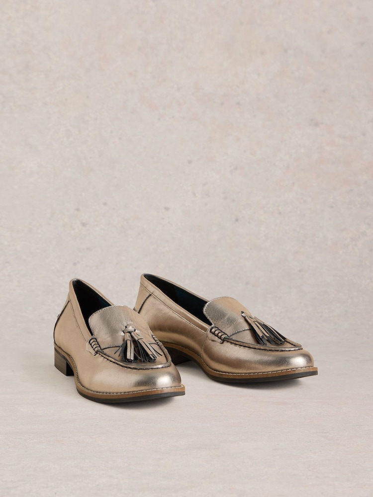 White Stuff Metallic Elba Loafers - Image 2 of 4 White Stuff Metallic Elba Loafers - Image 2 of 4