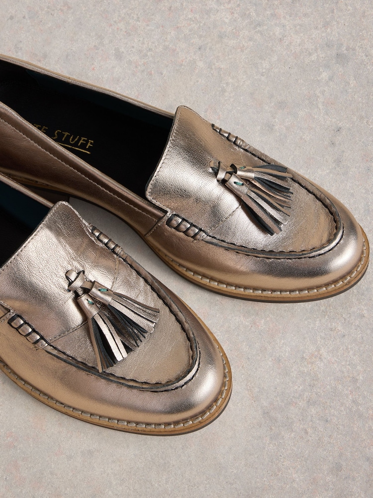 White Stuff Metallic Elba Loafers - Image 4 of 4 White Stuff Metallic Elba Loafers - Image 4 of 4