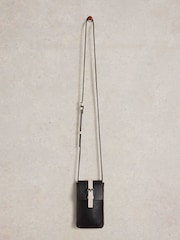 White Stuff Black Clara Buckle Leather Phone Bag - Image 1 of 4