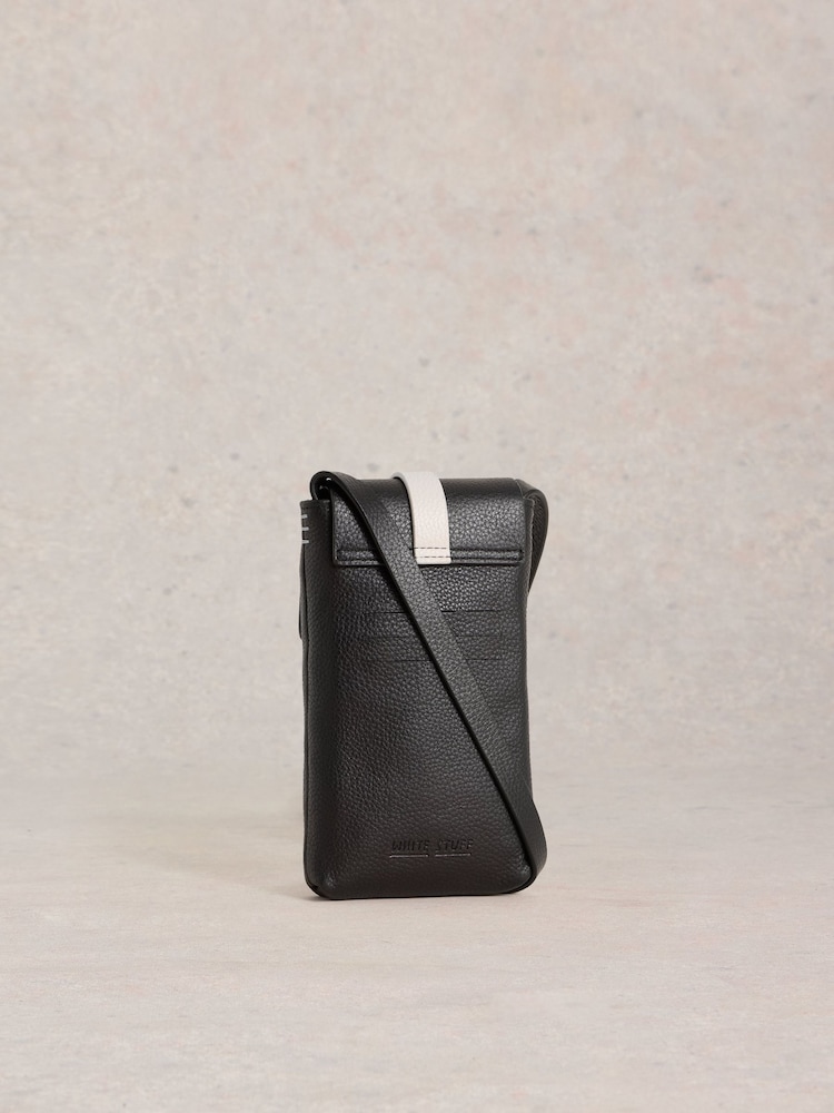White Stuff Black Clara Buckle Leather Phone Bag - Image 2 of 4