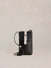 White Stuff Black Clara Buckle Leather Phone Bag - Image 4 of 4
