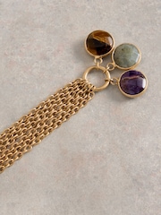 White Stuff Gold Tone Iris Drop Stone Necklace - Image 3 of 3