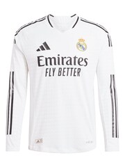adidas White Long Sleeve Real Madrid Home Authentic Shirt 2024-25 - Image 2 of 3
