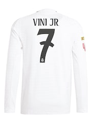 adidas White Long Sleeve Real Madrid Home Authentic Shirt 2024-25 - Image 3 of 3