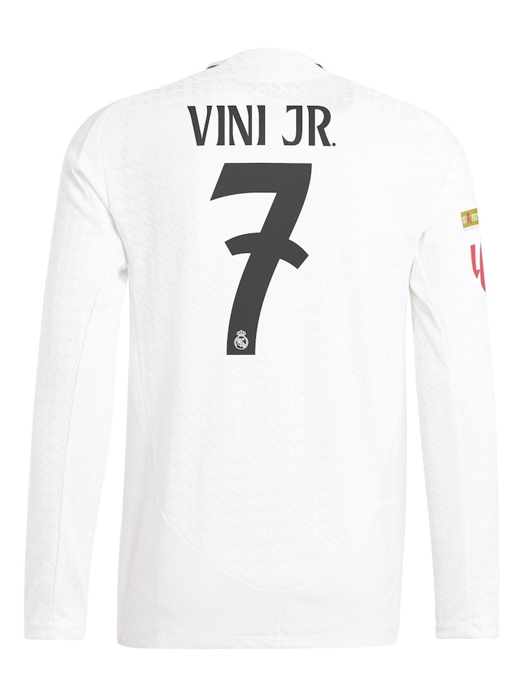adidas White Long Sleeve Real Madrid Home Authentic Shirt 2024-25 - Image 3 of 3