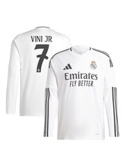 adidas White Real Madrid Home Long Sleeve Shirt 2024-25 - Image 1 of 3