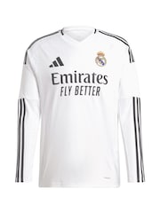 adidas White Real Madrid Home Long Sleeve Shirt 2024-25 - Image 3 of 3