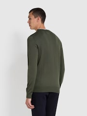 Farah Mullen Pullover aus Merinowolle, Grün - Bild 3 von 4