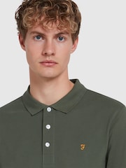 Farah Green Blanes Long Sleeve Polo Shirt - صورة 4 من 5