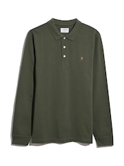 Farah Green Blanes Long Sleeve Polo Shirt - صورة 5 من 5