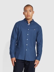 Farah Blue Brewer Long Sleeve Shirt - Image 1 of 5