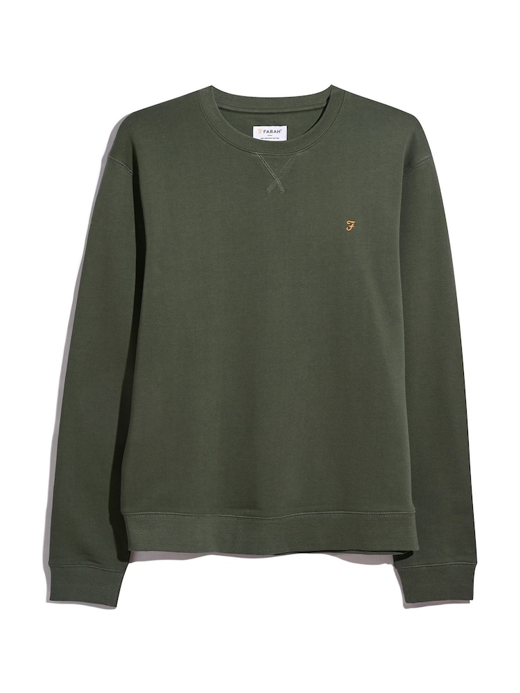 Farah Green Tim New Crew Neck Sweatshirt - Image 5 of 5