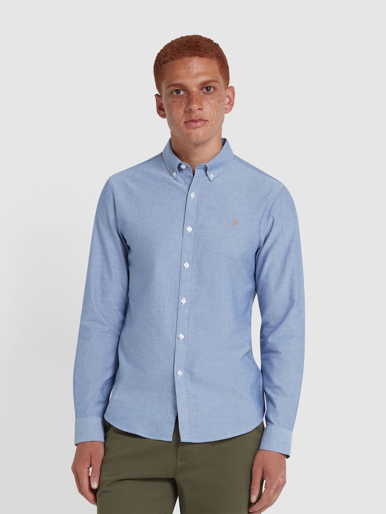 Farah Blue Brewer Long Sleeve Shirt - Image 1 of 5 Farah Blue Brewer Long Sleeve Shirt - Image 1 of 5