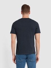 Farah Blue Pell Textured Stripe T-Shirt - Image 3 of 5