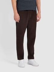 Farah 100% Cotton Hawtin Drawstring Brown Trousers - Image 1 of 5