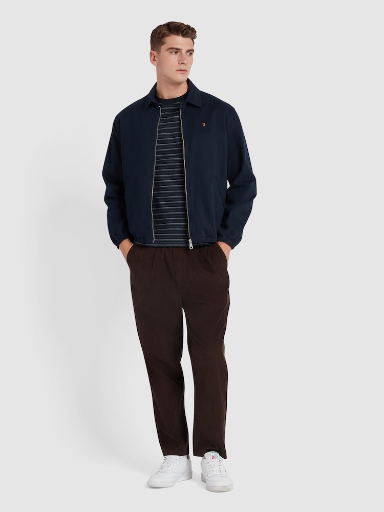 Farah 100% Cotton Hawtin Drawstring Brown Trousers - Image 2 of 5