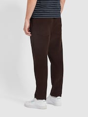 Farah 100% Cotton Hawtin Drawstring Brown Trousers - Image 3 of 5
