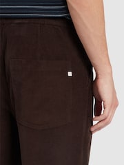 Farah 100% Cotton Hawtin Drawstring Brown Trousers - Image 4 of 5