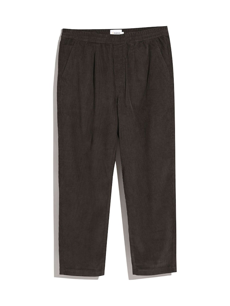 Farah 100% Cotton Hawtin Drawstring Brown Trousers - Image 5 of 5