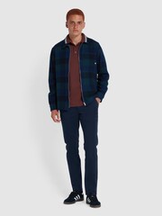 Farah Red Alvin Tipped Collar Long Sleeve Polo Shirt - Image 2 of 5