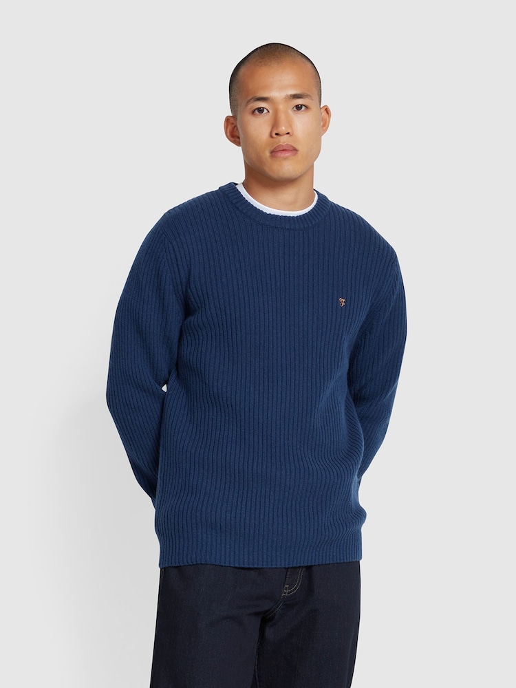 Farah Blue Halton Rib Sweater - Image 1 of 5