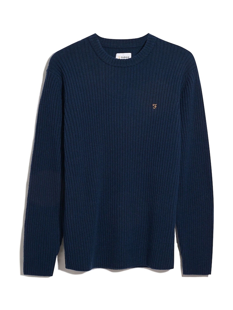 Farah Blue Halton Rib Sweater - Image 5 of 5