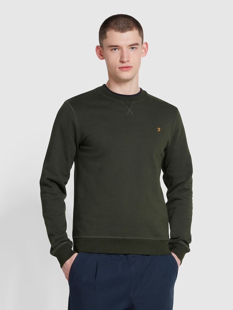 Farah Green Tim New Crew Neck Sweatshirt - Image 1 of 5