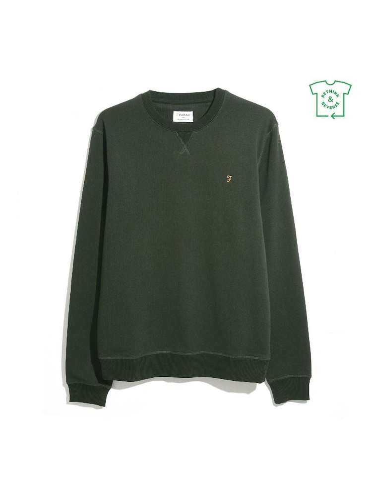 Farah Green Tim New Crew Neck Sweatshirt - Image 5 of 5 Farah Green Tim New Crew Neck Sweatshirt - Image 5 of 5