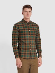 Farah Green Brewer Check Long Sleeve Shirt - Image 1 of 5