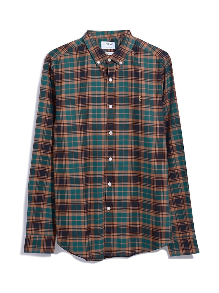 Farah Green Brewer Check Long Sleeve Shirt - Image 5 of 5