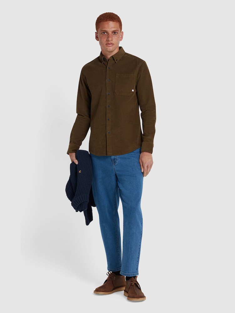 Farah Green Spencer Long Sleeve Corduroy Shirt - Image 2 of 5
