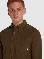 Farah Green Spencer Long Sleeve Corduroy Shirt - Image 4 of 5
