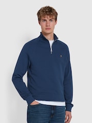Farah Blue Jim Quarter-Zip Sweatshirt - Image 1 of 5