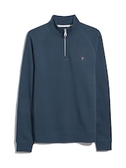 Farah Blue Jim Quarter-Zip Sweatshirt - Image 5 of 5