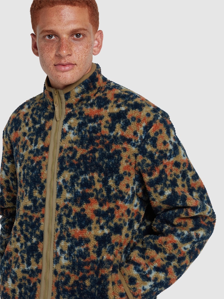 Farah Green Crown Camo Fleece Top - Image 2 of 5