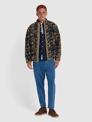 Farah Green Crown Camo Fleece Top - Image 3 of 5