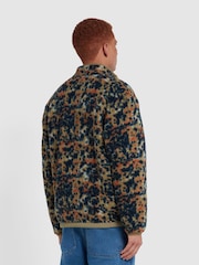 Farah Green Crown Camo Fleece Top - Image 4 of 5