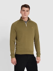 Farah Green Jim Quarter Zip Sweatshirt - Image 1 of 5