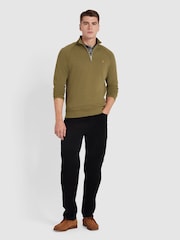 Farah Green Jim Quarter Zip Sweatshirt - Image 2 of 5