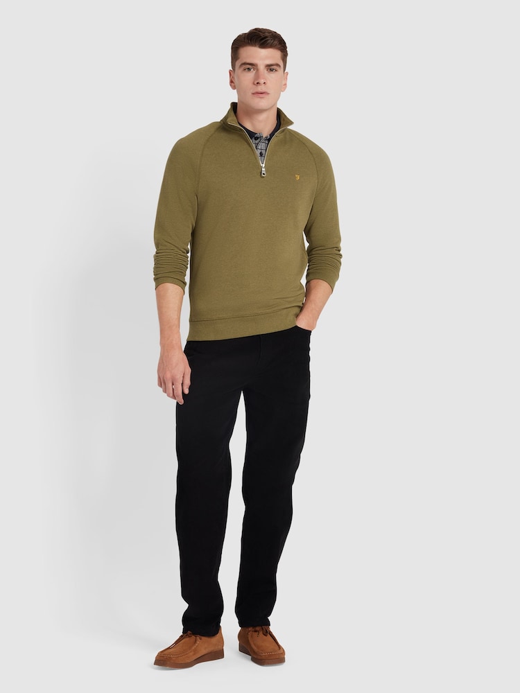 Farah Green Jim Quarter Zip Sweatshirt - Image 2 of 5