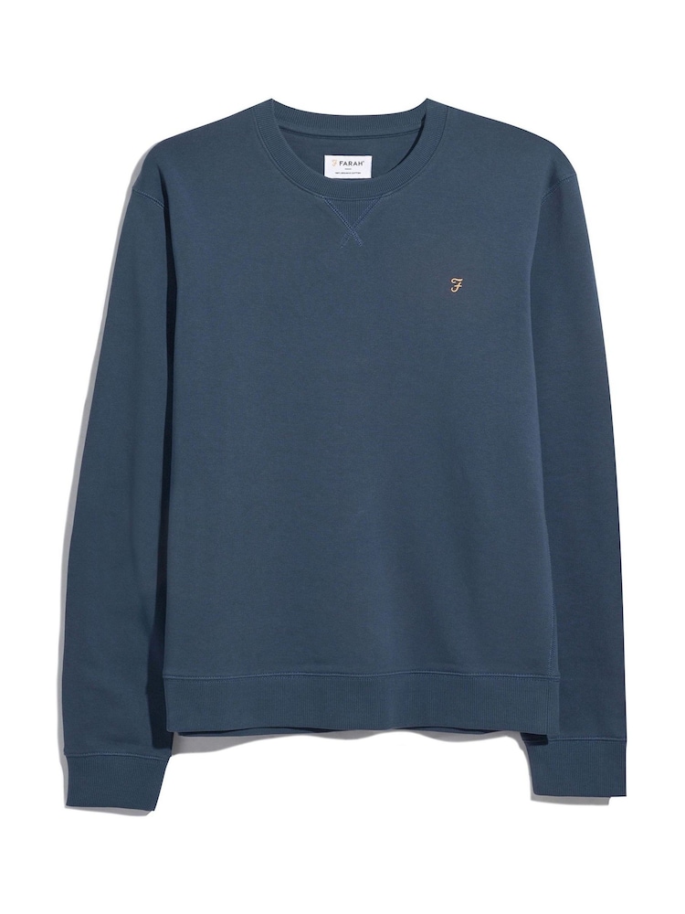 Farah Blue Tim New Crew Neck Sweatshirt - Image 5 of 5