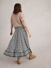 White Stuff Black Marissa Jersey Maxi 100% Cotton Skirt - Image 3 of 6
