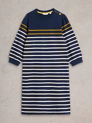 White Stuff Blue Amy Stripe 100% Cotton Dress - Image 5 of 6