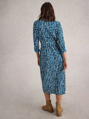 White Stuff Blue Annie Jersey Shirt Dress - Image 2 of 6