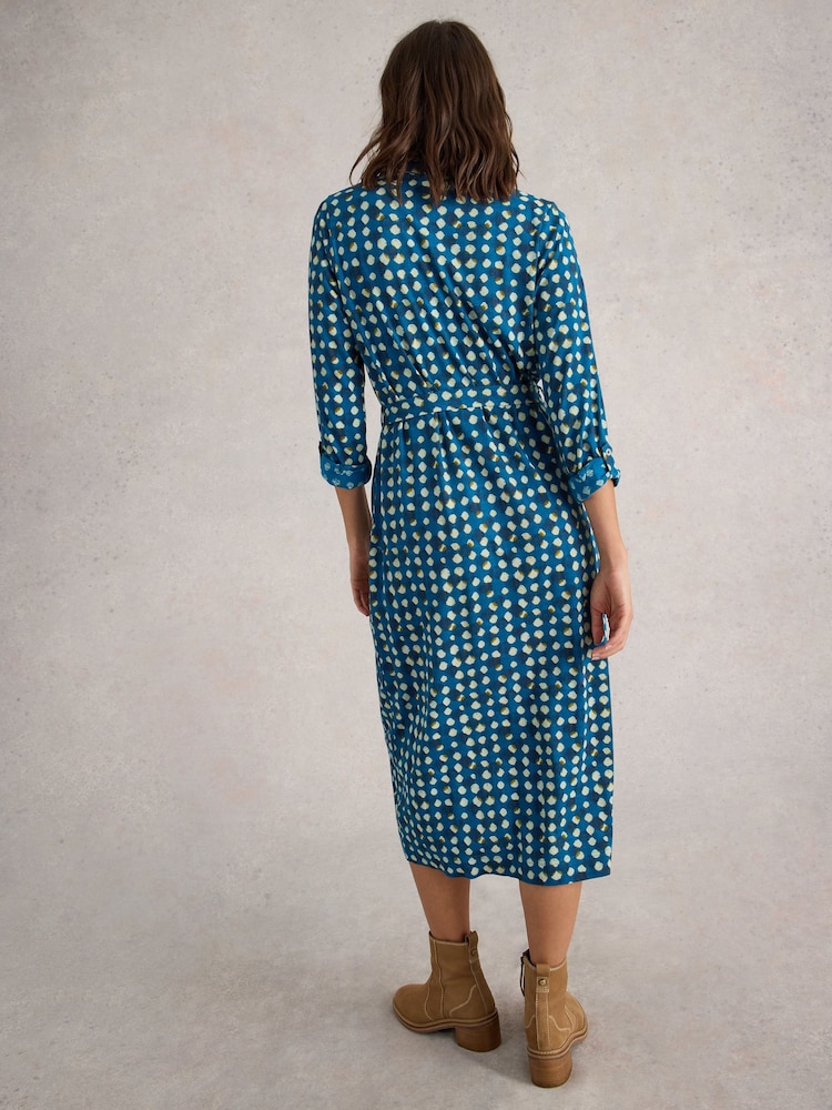 White Stuff Blue Annie Jersey Shirt Dress - Image 2 of 6