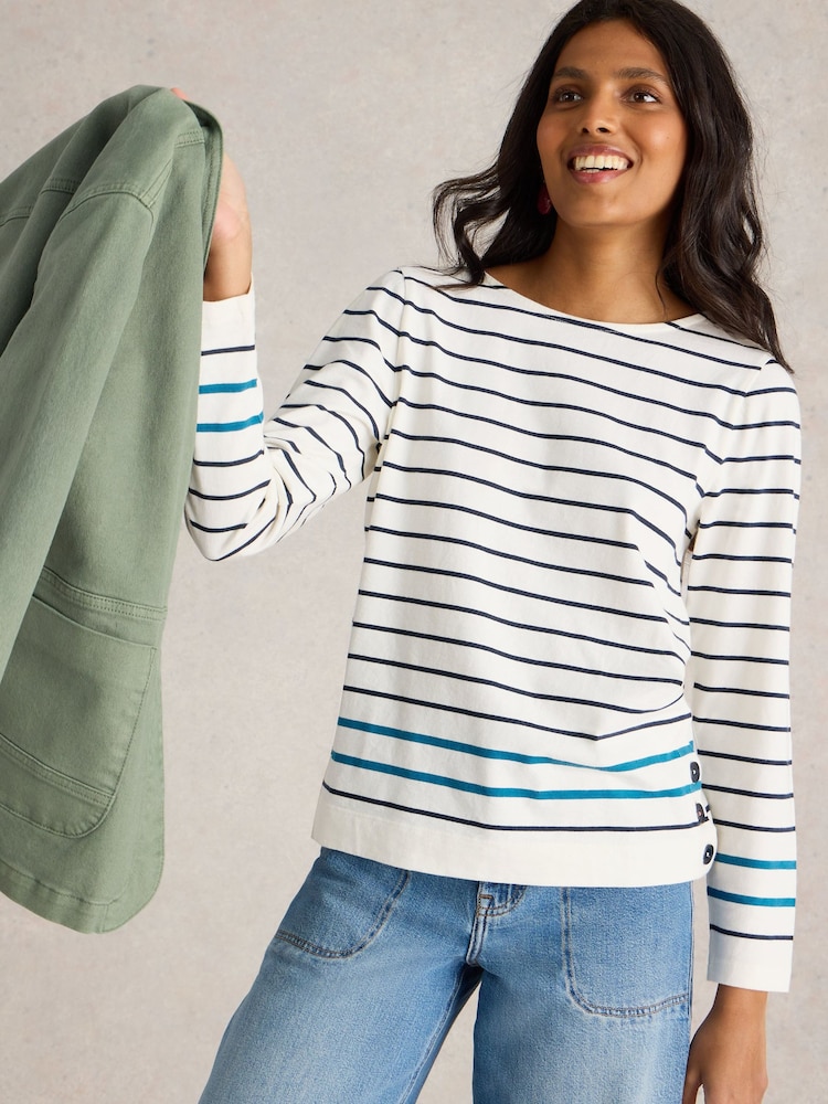 White Stuff White Willow Stripe 100% Cotton Top - Image 1 of 6 White Stuff White Willow Stripe 100% Cotton Top - Image 1 of 6