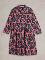 White Stuff Red Everly Jersey Shirt Dress - Image 5 of 6