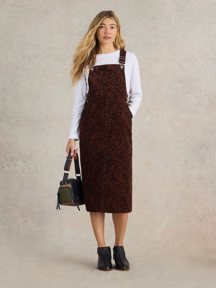 White Stuff Black Emmie Organic Cord Midi Pinny Dungarees - Image 1 of 6 White Stuff Black Emmie Organic Cord Midi Pinny Dungarees - Image 1 of 6